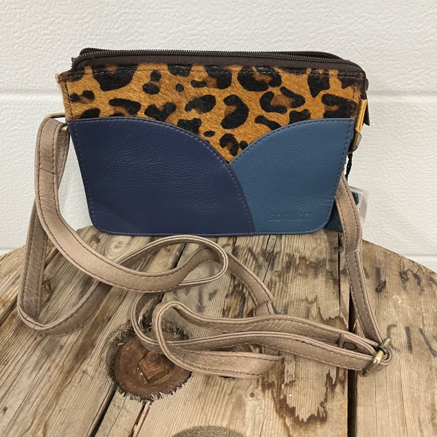 Meredith Crossbody Bag - Blue & Pink