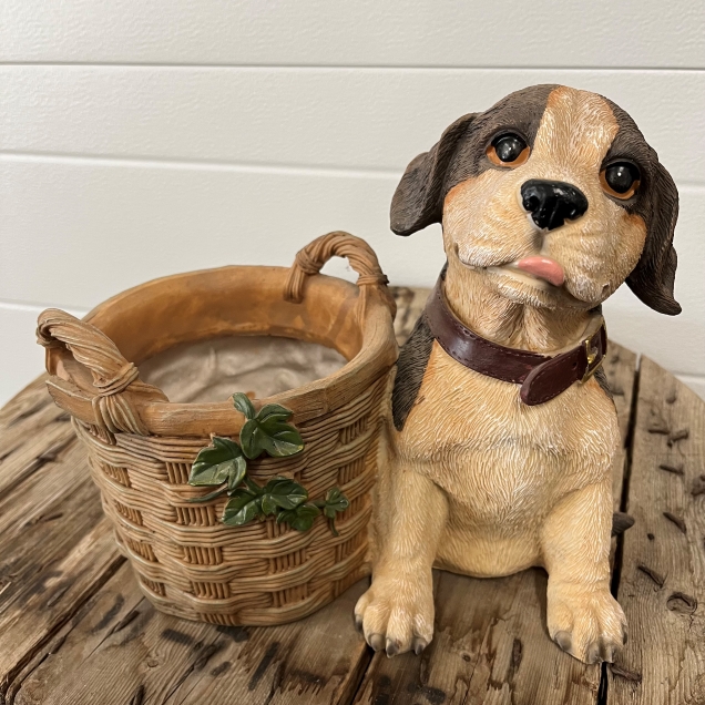 Puppy & Basket Flower Pot