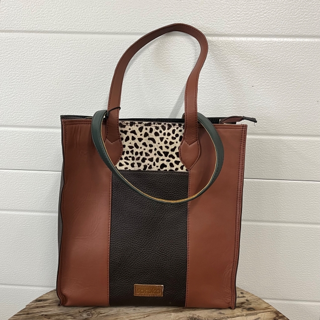 Giselle Shoulder Bag - Brown & Green